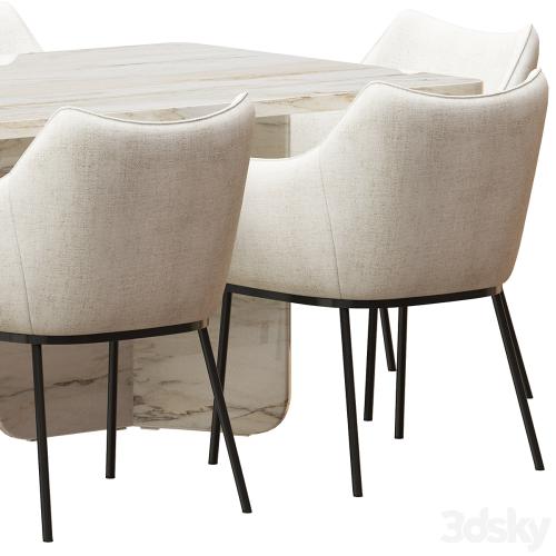 Coco Republic St James Dining Chair and Como Rectangular Table