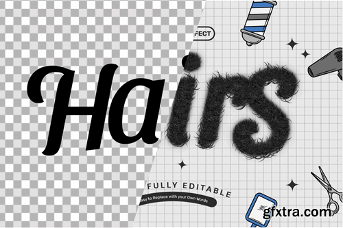 Realistic Hairs Text Effect 557LD4B