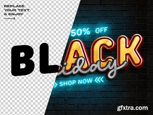 Black Friday Sale Editable Text Effect Set V3NA275