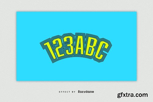 Curved Offset Vector Text Effect Mockup T95UPQG