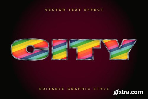 Bright and Metallic Vector Text Effect Mockup D5V83VE