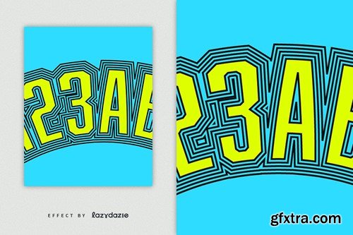 Curved Offset Vector Text Effect Mockup T95UPQG