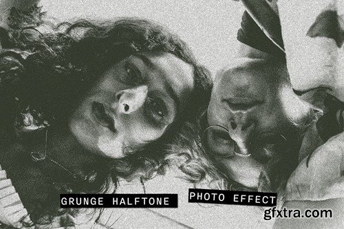 Grunge Halftone PSD Photo Effect B7CV3T4