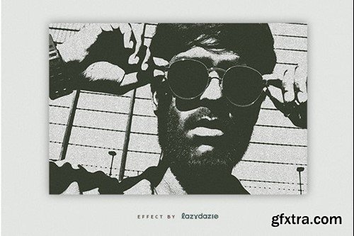 Grunge Halftone PSD Photo Effect B7CV3T4