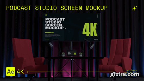 Videohive Podcast Studio Screen Mockup 54867759