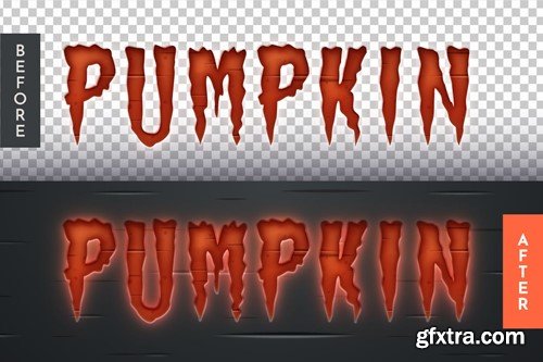 Pumpkin Glow Editable Text Effect, Graphic Style A9NY4E3