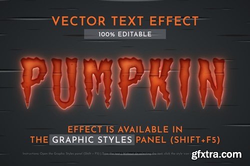 Pumpkin Glow Editable Text Effect, Graphic Style A9NY4E3