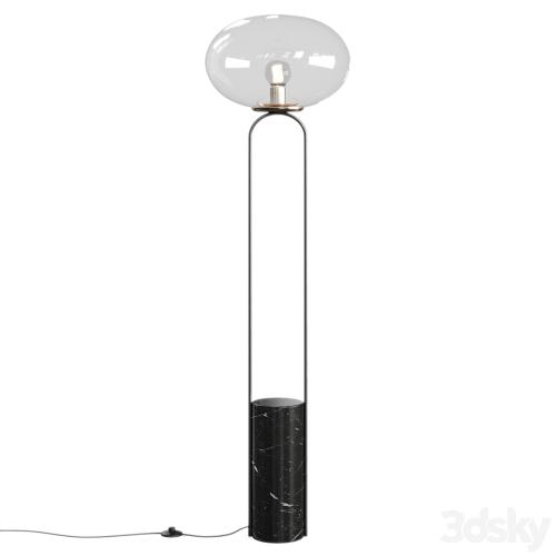 Polo black marble floor lamp by CB2