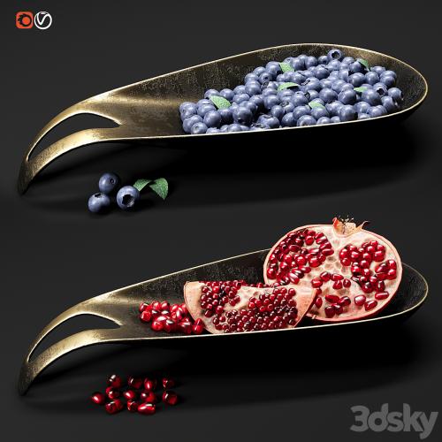 Dish with berries and fruits