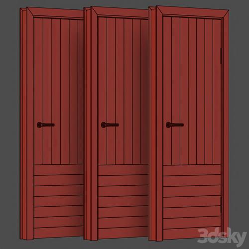 Wooden Door Set V13 / Interior and Exterior door set