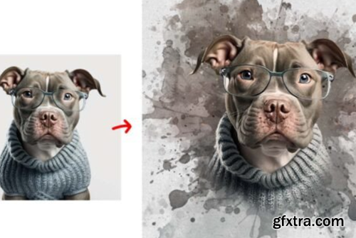 Pet Watercolor Art Photoshop Action