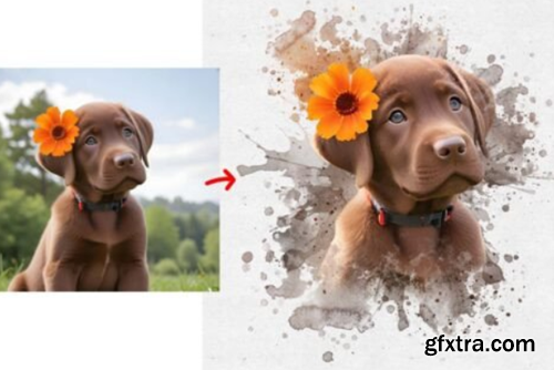 Pet Watercolor Art Photoshop Action