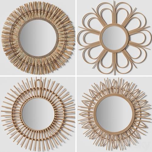 Rattan mirrors