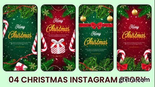 Videohive Candy Cane Christmas Insta Stories 55035385