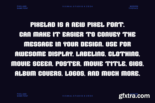 Pixelad - Pixel & Game Font J72YWGM