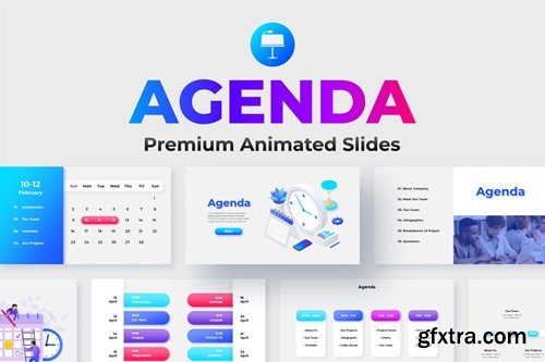 Agenda Animated Keynote Infographics Template BS8NNJY