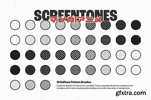 Manga Screentone Brushes for Photoshop BVK48NV