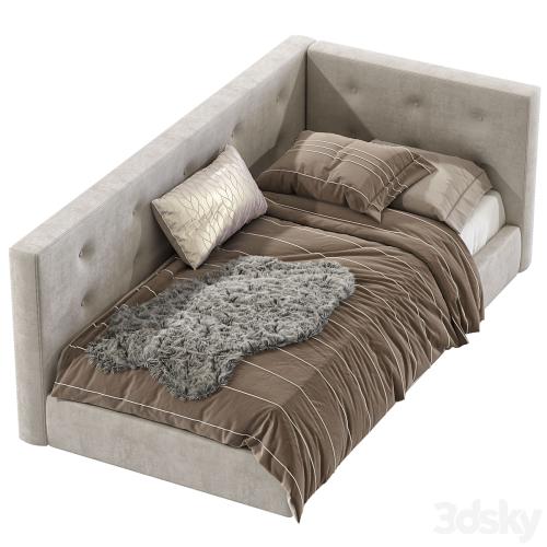 Cushy Upholstered Platform Corner Bed 2