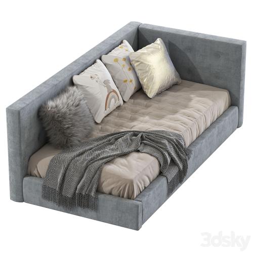 Cushy Upholstered Platform Corner Bed 2