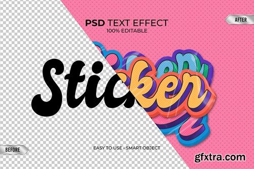 Sticker Retro Style Text Effect TEQTE5K