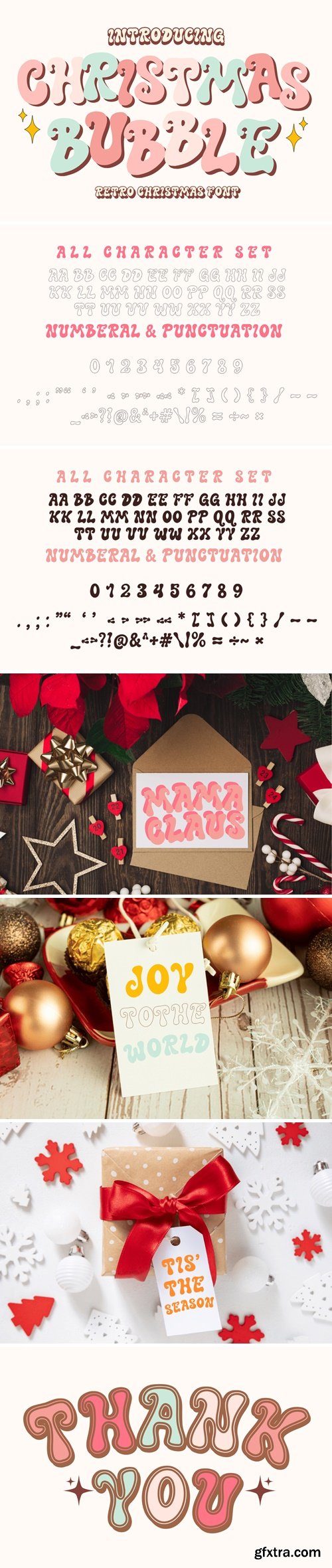 CM - Christmas Bubble is retro font duo 288621233