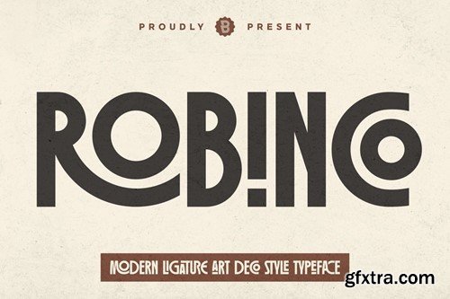 Robinco - Modern Ligature Art Deco Font ZZZXMS4