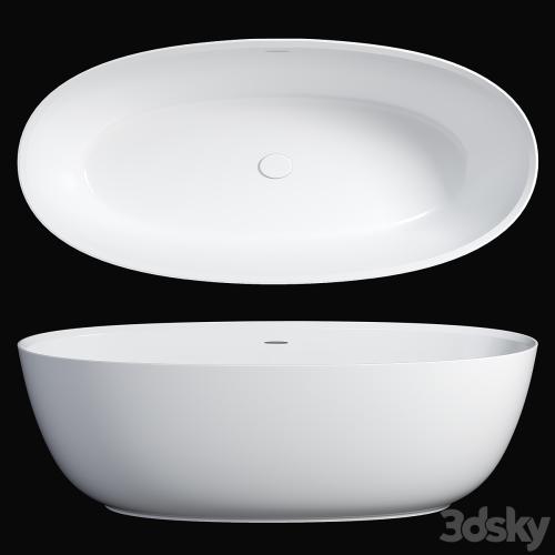 Arezzo 1700 x 800 Matt White Solid Stone Modern Double Ended Bath