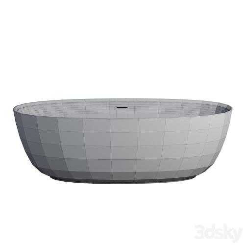 Arezzo 1700 x 800 Matt White Solid Stone Modern Double Ended Bath