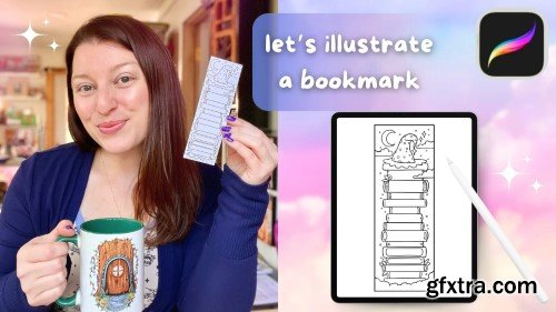 Illustrate A TBR Bookstack Bookmark in Procreate To Use, Gift, Or Sell In Your Online Shop