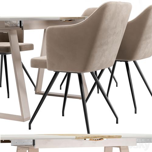 Sling Dining Chair and Detroit Table