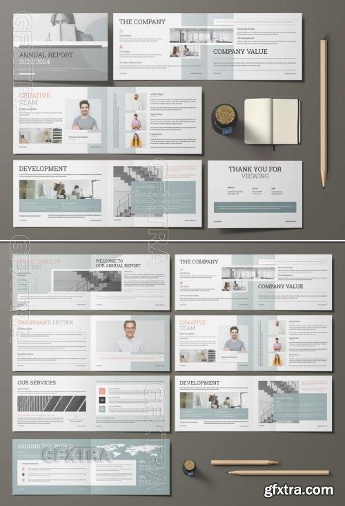 Annual Report Design layout Landscape 721256895