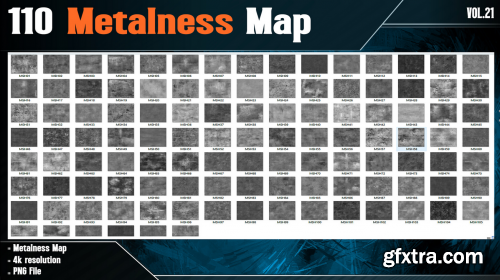 110 Metalness Map - Vol.21 ( 4K PNG )