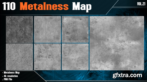 110 Metalness Map - Vol.21 ( 4K PNG )