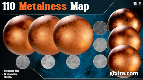 110 Metalness Map - Vol.21 ( 4K PNG )