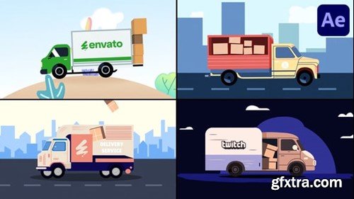 Videohive Delivery Service Truck Explainer for After Effects 55129941