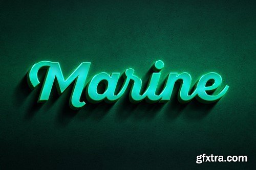 Marine 3D Neon Logo Mockup APTKJQF