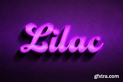 Lilac 3D Neon Wall Mockup R26KWVG