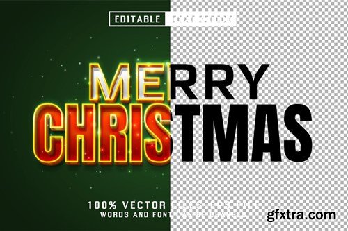 Merry Christmas Golden Text - Editable Text Effect RHZJMT2