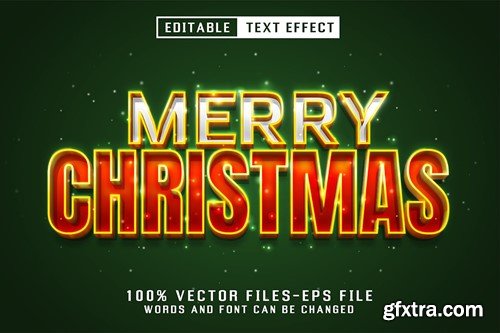 Merry Christmas Golden Text - Editable Text Effect RHZJMT2