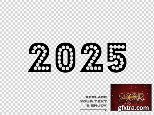 New Year 2025 Editable Text Effect Set UYL9QVP