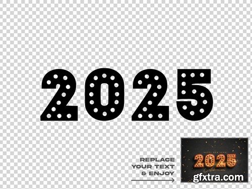 New Year 2025 Editable Text Effect Set UYL9QVP