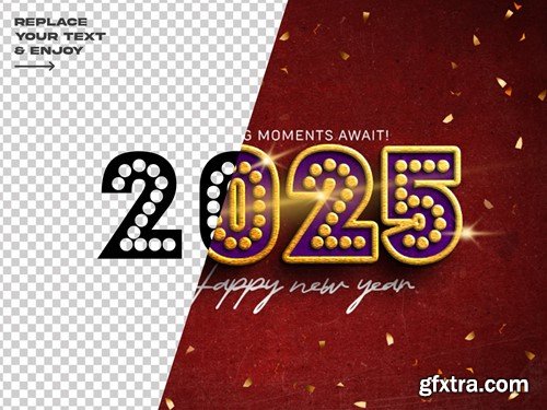 New Year 2025 Editable Text Effect Set UYL9QVP