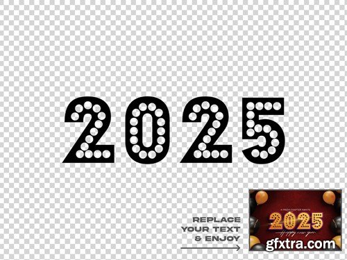 New Year 2025 Editable Text Effect Set UYL9QVP