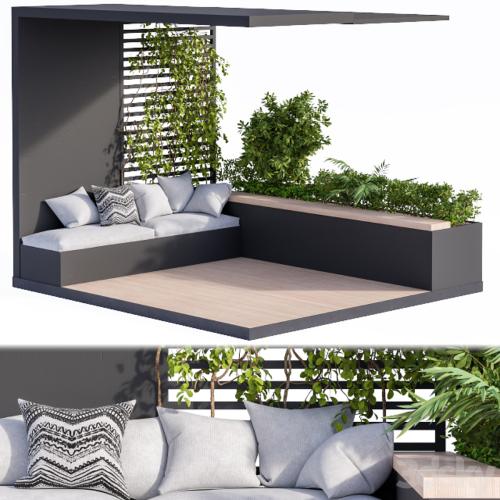 Roof Garden and Balcony Furniture Black Set