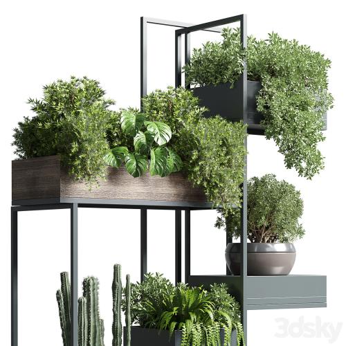 Collection Outdoor Indoor plant stand-metal and wooden vase 13