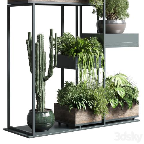 Collection Outdoor Indoor plant stand-metal and wooden vase 13