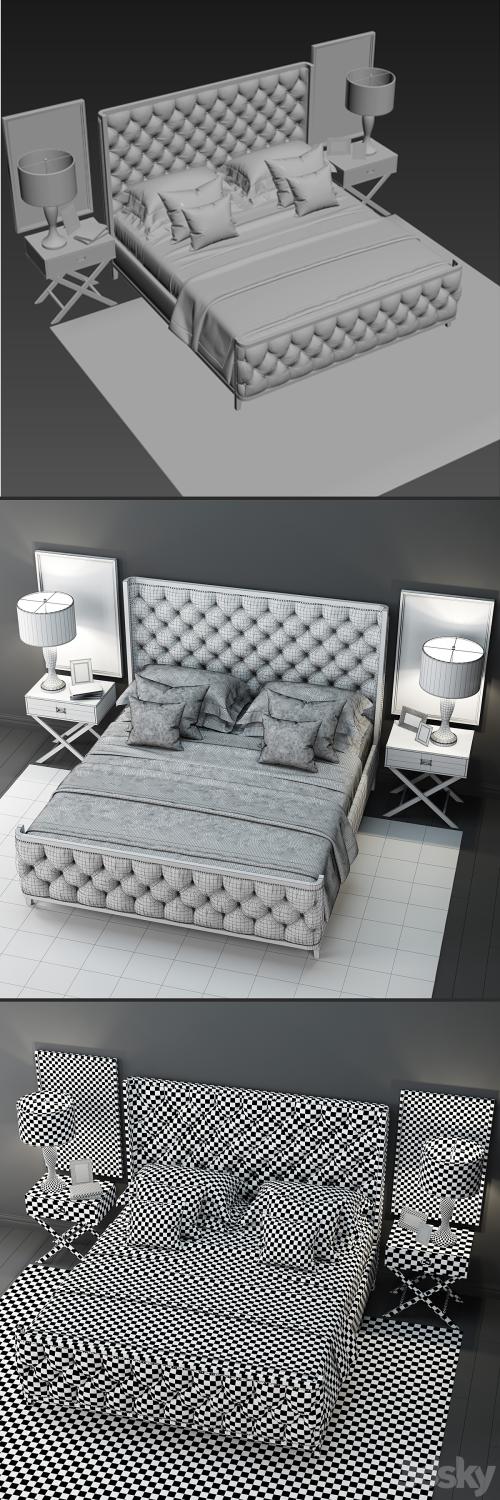 Bed LuXeo USA Kensington Queen Tufted