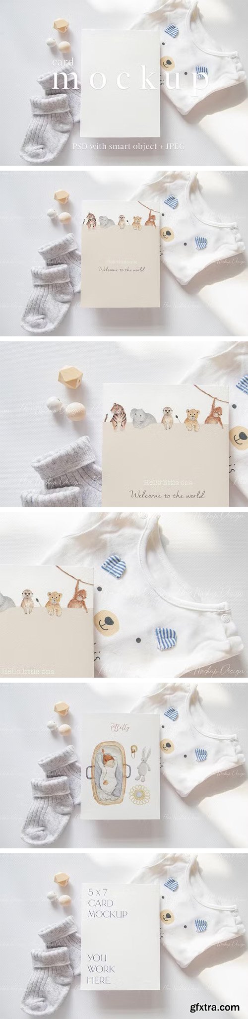 Baby Shower Card PSD Mockup Template