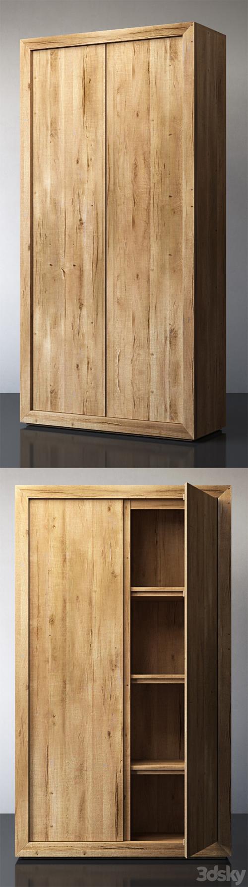 RECLAIMED RUSSIAN OAK PANEL DOUBLE-DOOR CABINET