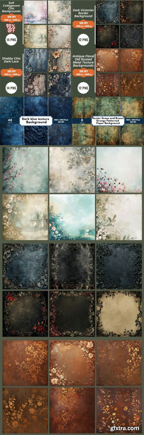 100+ Antique Borders & Textures Collection